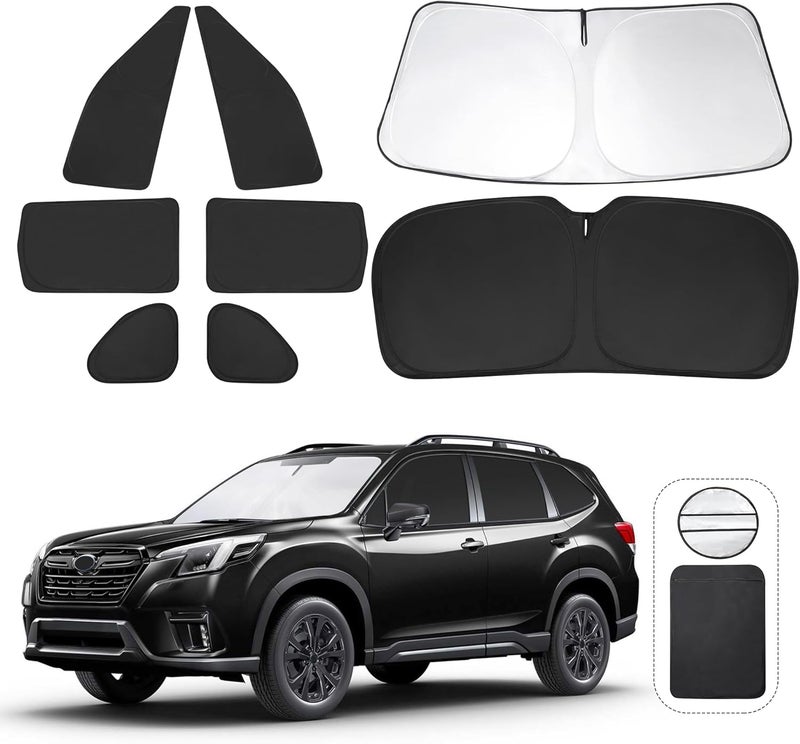 TINGLU Window Shades for Subaru Forester 2019-2024 Accessories Car Side Full Windows Rear Triangular Windshield Sun Shade Sun UV Rays & Privacy Protection for Camping,Napping,and Relaxing 8PCS - Image 1